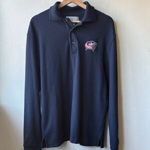 Columbus Blue Jackets Men’s Long Sleeve Polo Size Small